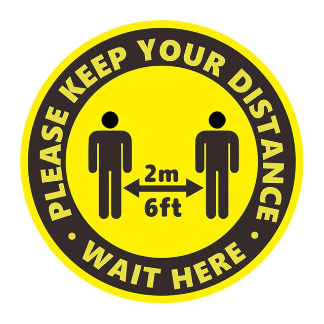 Public area Social Distancing Floor Sticker Waterproof Selfadhesive Sticker Safety Floor Sign Sticker for Crowd Control Guidance: 2