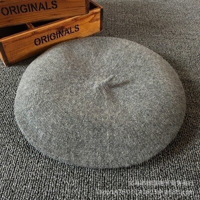 Vinter dam hatt vintage basker ull 32 färger keps pillbox hatt gorras planas hombre hattar basker boinas mujer ull mössa hatt: Hampgrå