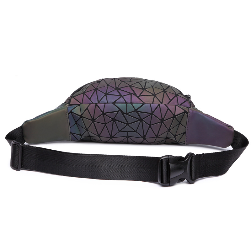 Luminous Waist Bags For Women Waist Fanny Packs Belt Bag Luxury Brand Leather Chest Handbag Geometry Waist Packs