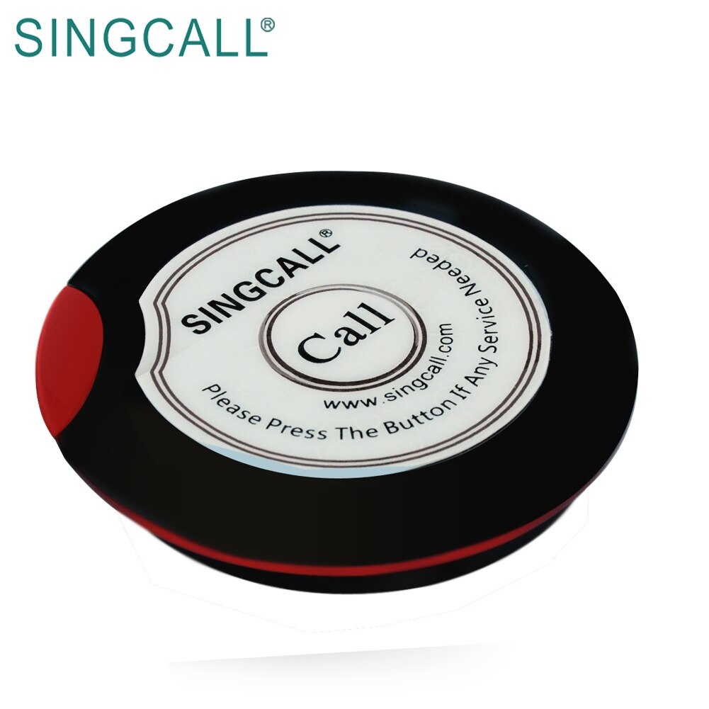 SINGCALL Restaurant Remote Wireless Calling System Pager, Saucer Type Pager, Single-key Touch APE700RW Pager