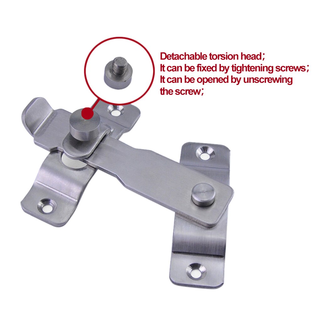 Door Hasp Lock Flip Gate Sliding Latch Cabinet Safety Bathroom Stainless Steel Home Barn Barrel Bolt Easy Install With Screws