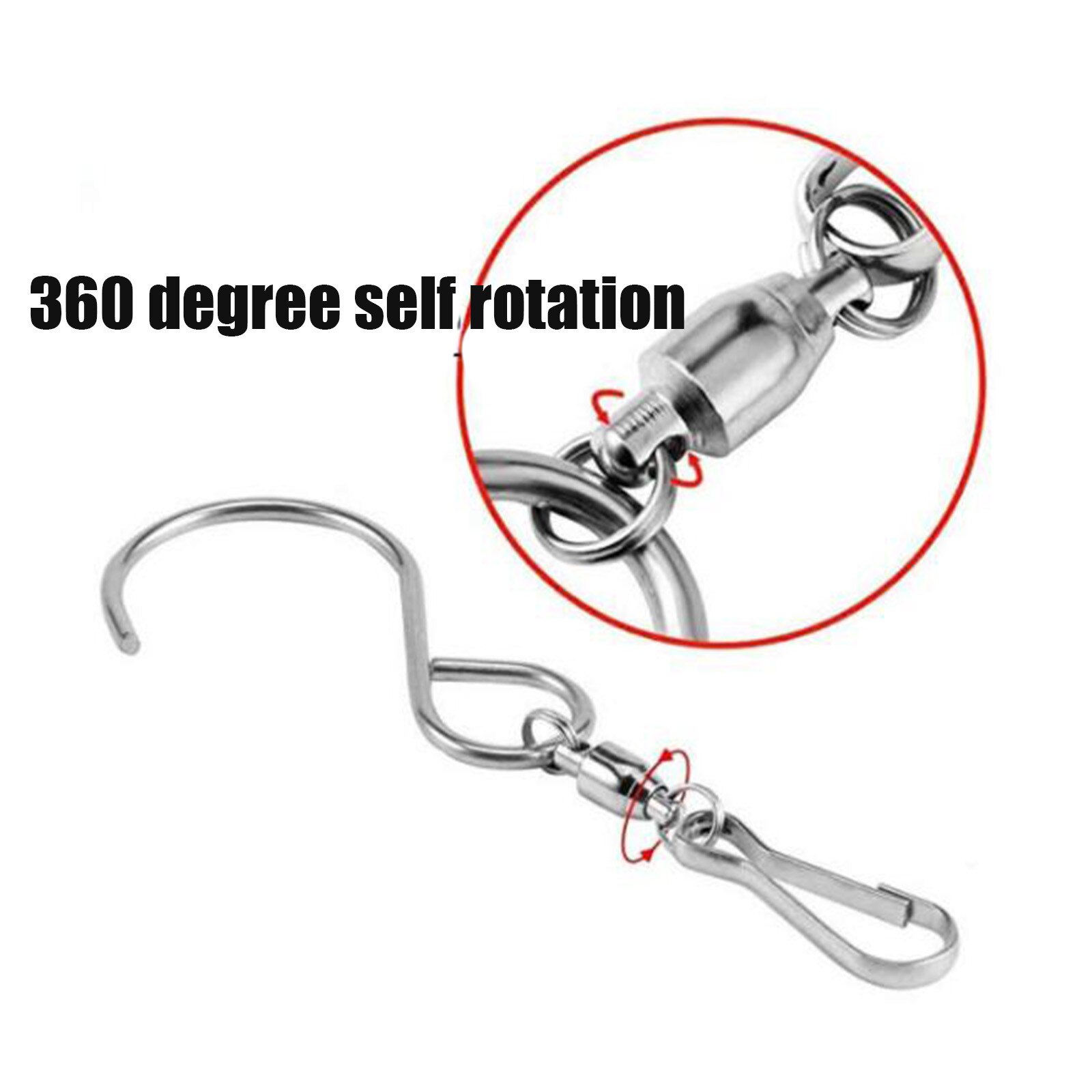 40# Metal Wind Hook Wind Bell Hook Stainless Steel Free Rotating Bearing Small Hook Stainless Steel Wind Chime Hook