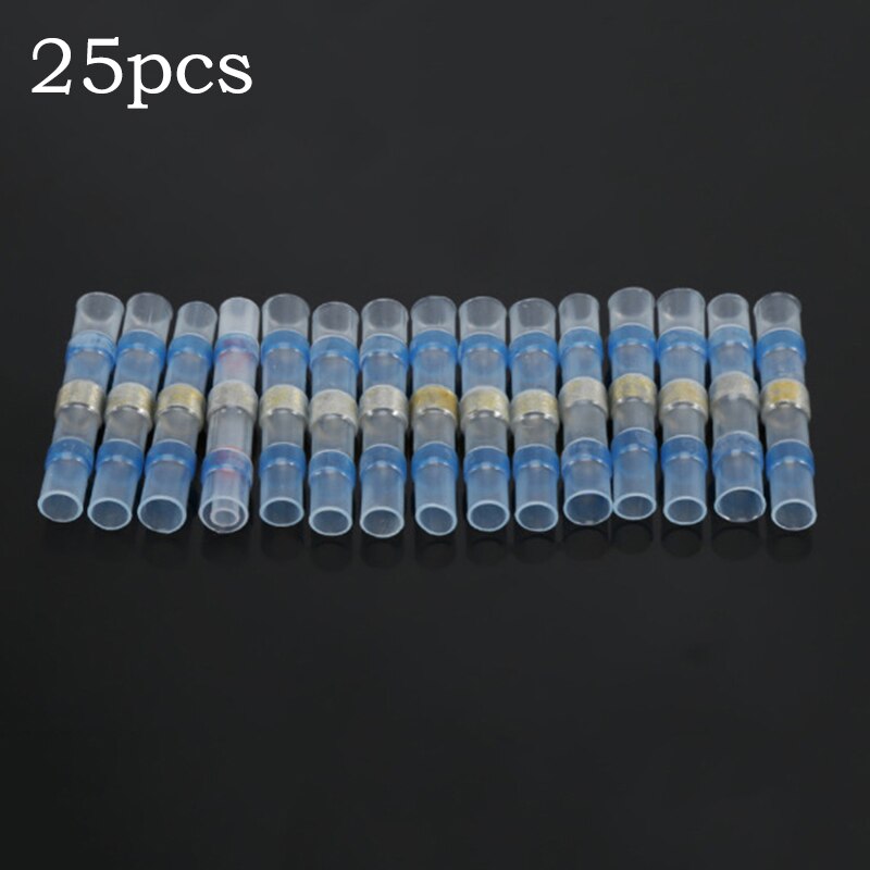 25pcs/lot Universal Waterproof Heat-Shrinkable Fast Solder Ring Terminal Block Intermediate Joint Connector Electrical Accessory: Blue