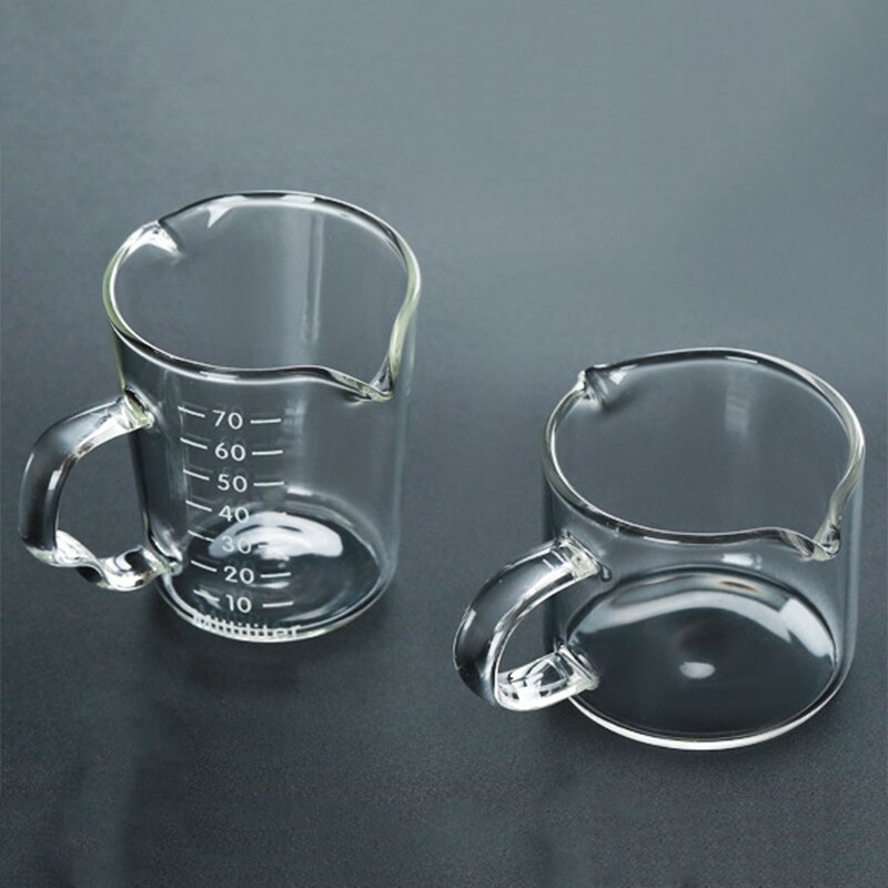 Set of 2 Glass Milk Jug Twin Spout Pouring Coffee Cream Sauce Jug Barista Craft Coffee Latte Milk Frothing Jug Pitcher