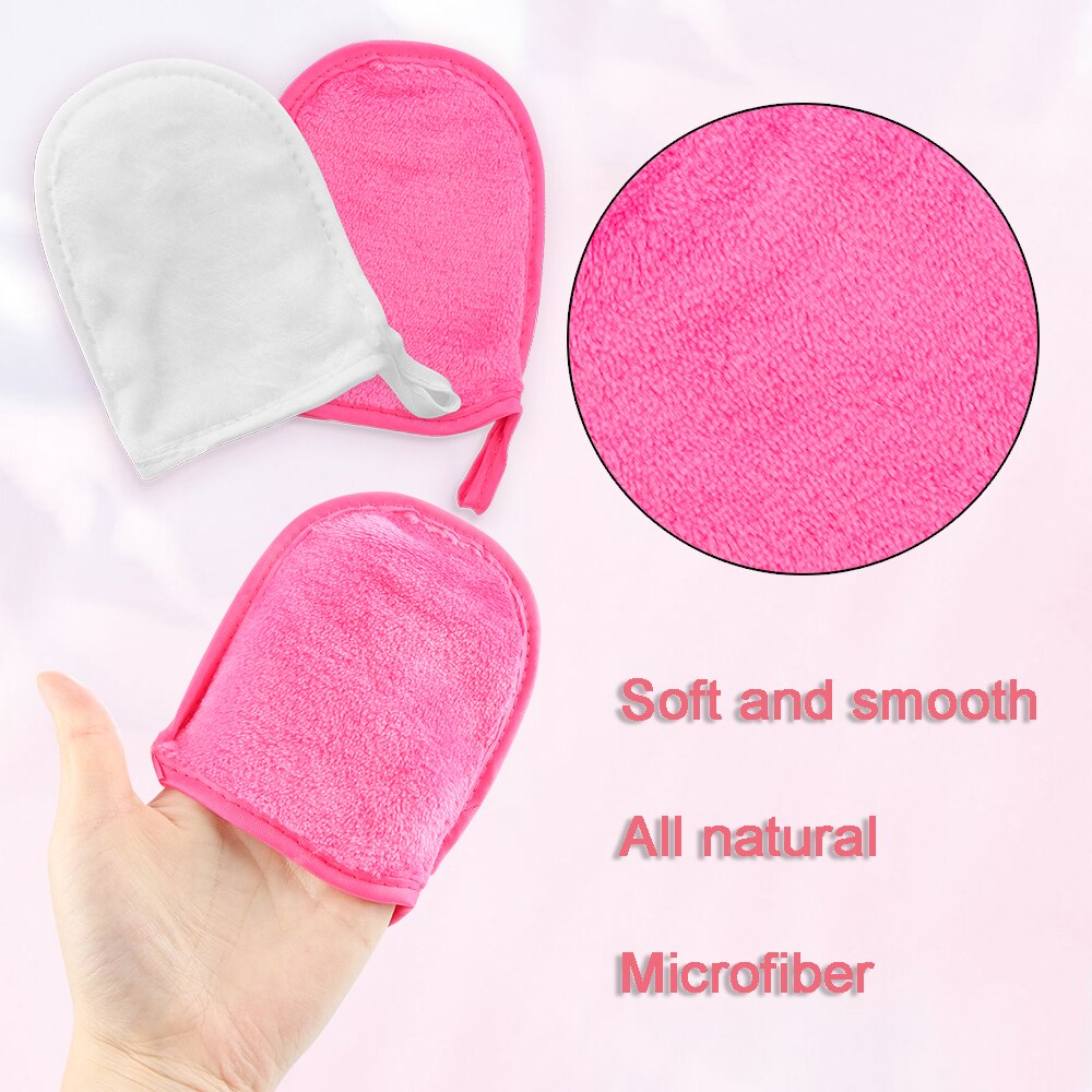 3 farver genanvendelig blød mikrofiber ansigtsklud ansigtshåndklæde rensehandske værktøj skønhed ansigtspleje håndklæde makeupfjerner værktøj