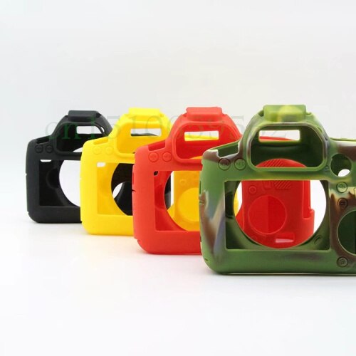 Funda de silicona de goma para cámara CanON 6D, bolsa de goma para cámara 6D, negra, roja, amarilla, Camuflaje