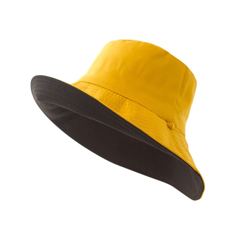 Bucket Caps Adult Cotton Sports Caps Double Side Wide Brim Flat Top Fisherman's Golf Hat Travel Apparel Accessories Tennis Caps: BY