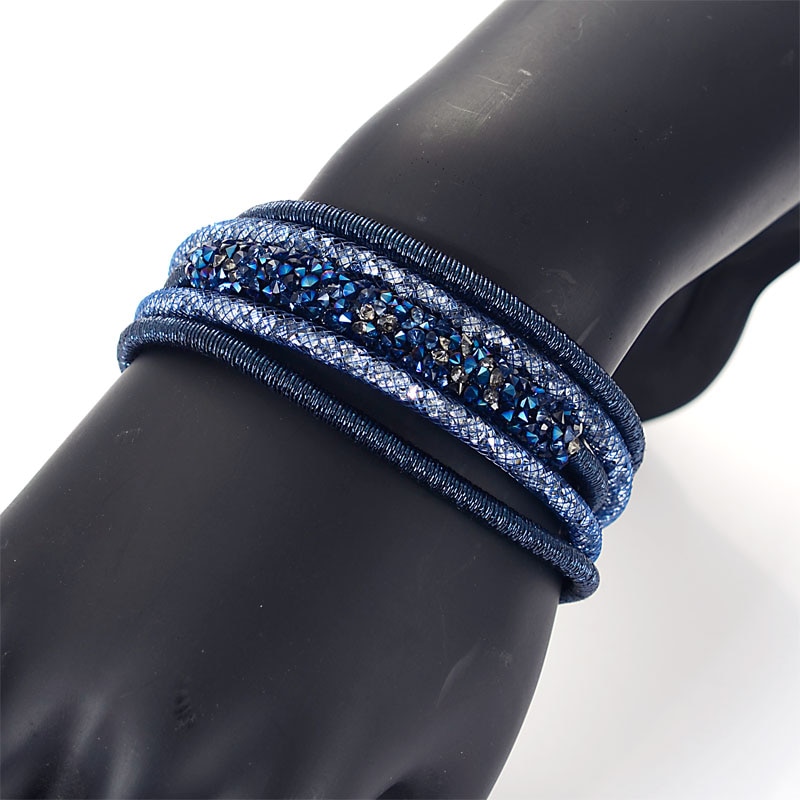 Miasol Unique Multilayer Strands Crystal Charm Magnetic Bracelet Bangle For Women B1966