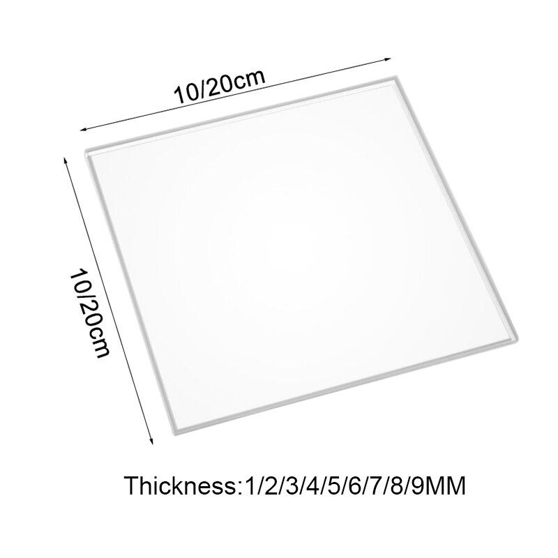 Transparent Clear plastic Sheet acrylic board organic glass polymethyl methacrylate 1mm 3mm 8mm thickness 200*200mm