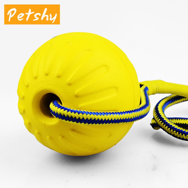 Pettimide 7/9CM en caoutchouc pour animaux de compagnie chien formation mâcher morsure balle jouet Indestructible en plein air jouer chercher interactif corde balle jouets pour chiens