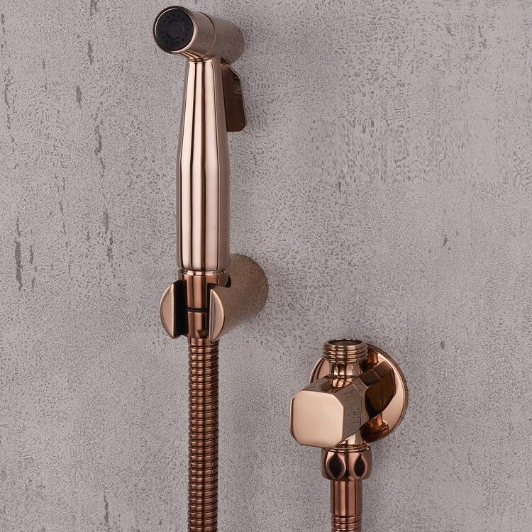 MTTUZK single cold rose gold bidet spray Toilet Bathroom Handheld Diaper Sprayer Shower Set Shattaf Bidet Sprayer faucet: Bidet set B