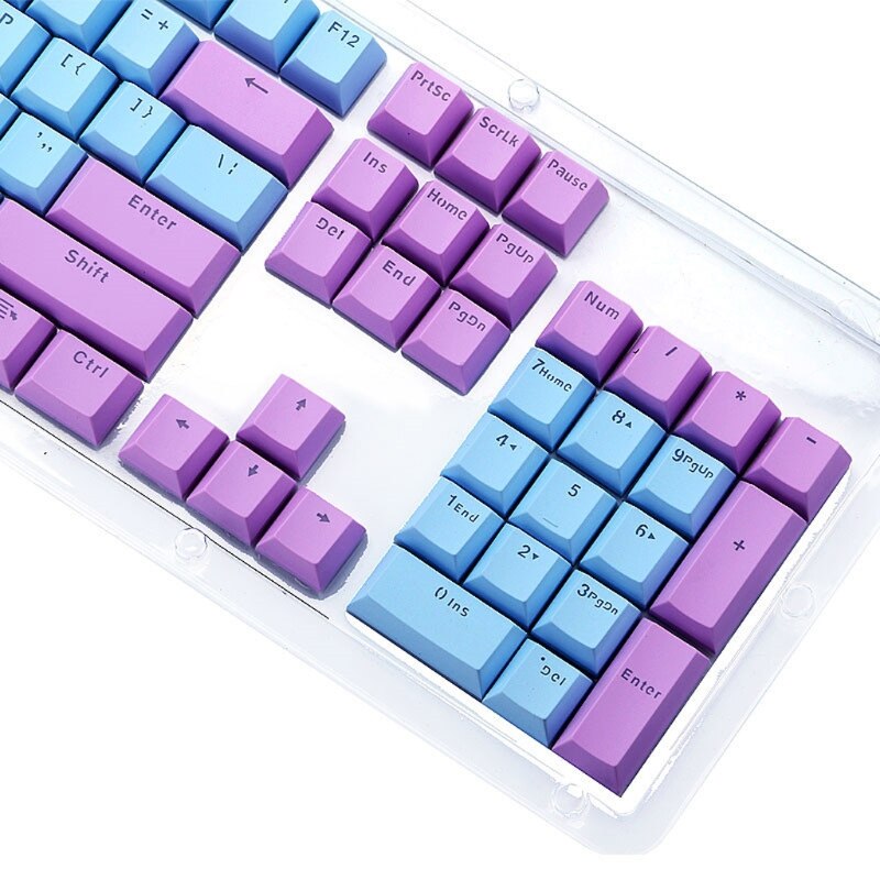 Translucent Double Shot PBT Keycaps - 104 Keys - Backlit for Cherry MX Mechanical Keyboard Switches