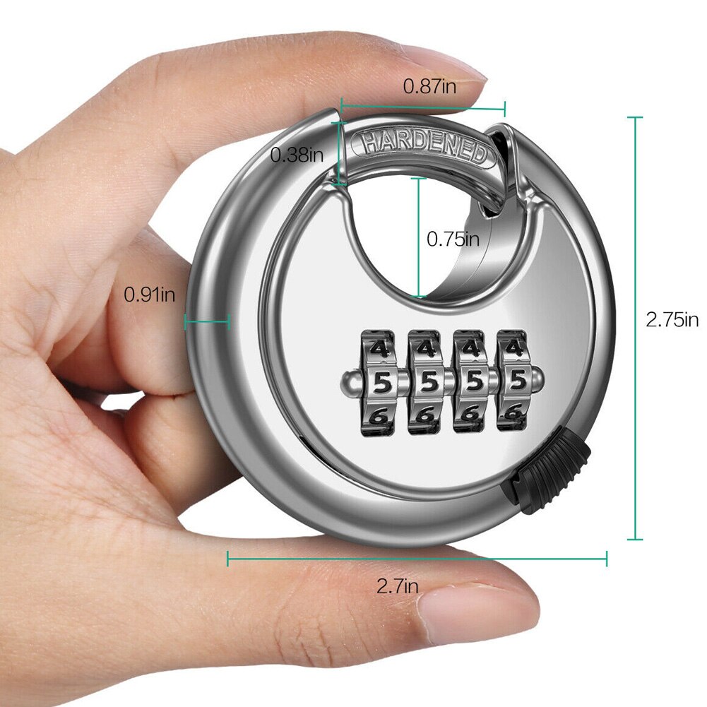 Heavy Duty 4-digit Combination Padlock Weatherproof Outdoor Security Travel