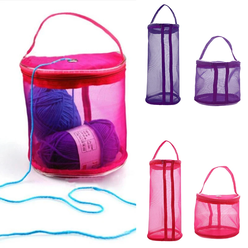Tragbare Garn Lagerung Tasche Hohl Mesh Stricken Wolle Garn Taschen Häkeln Garn Handtasche Organizer Weben Werkzeuge Nähen Zubehör