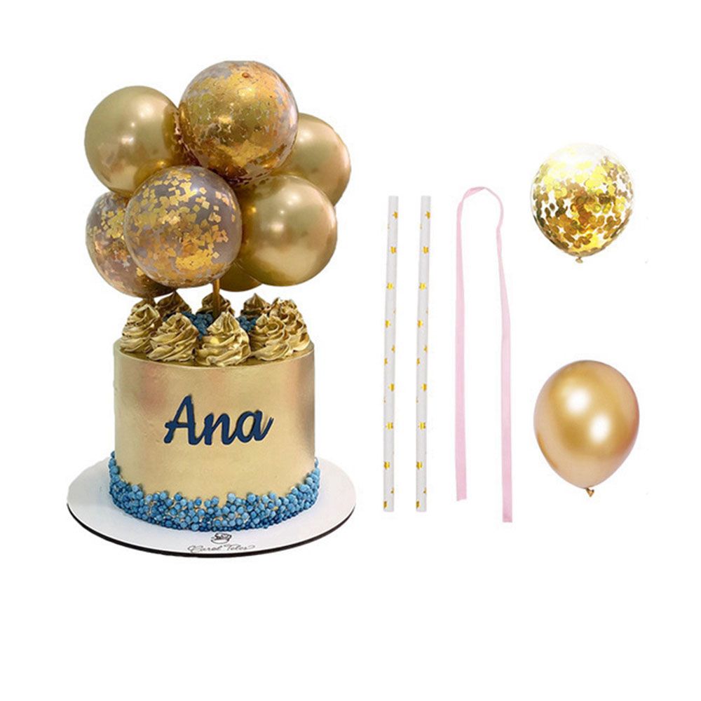 10Pcs Balloon Cake Topper 5Inch Confetti Balloon Mini Balloon Garland Cake Topper Girl Birthday Bridal Shower Party Decorations: 6