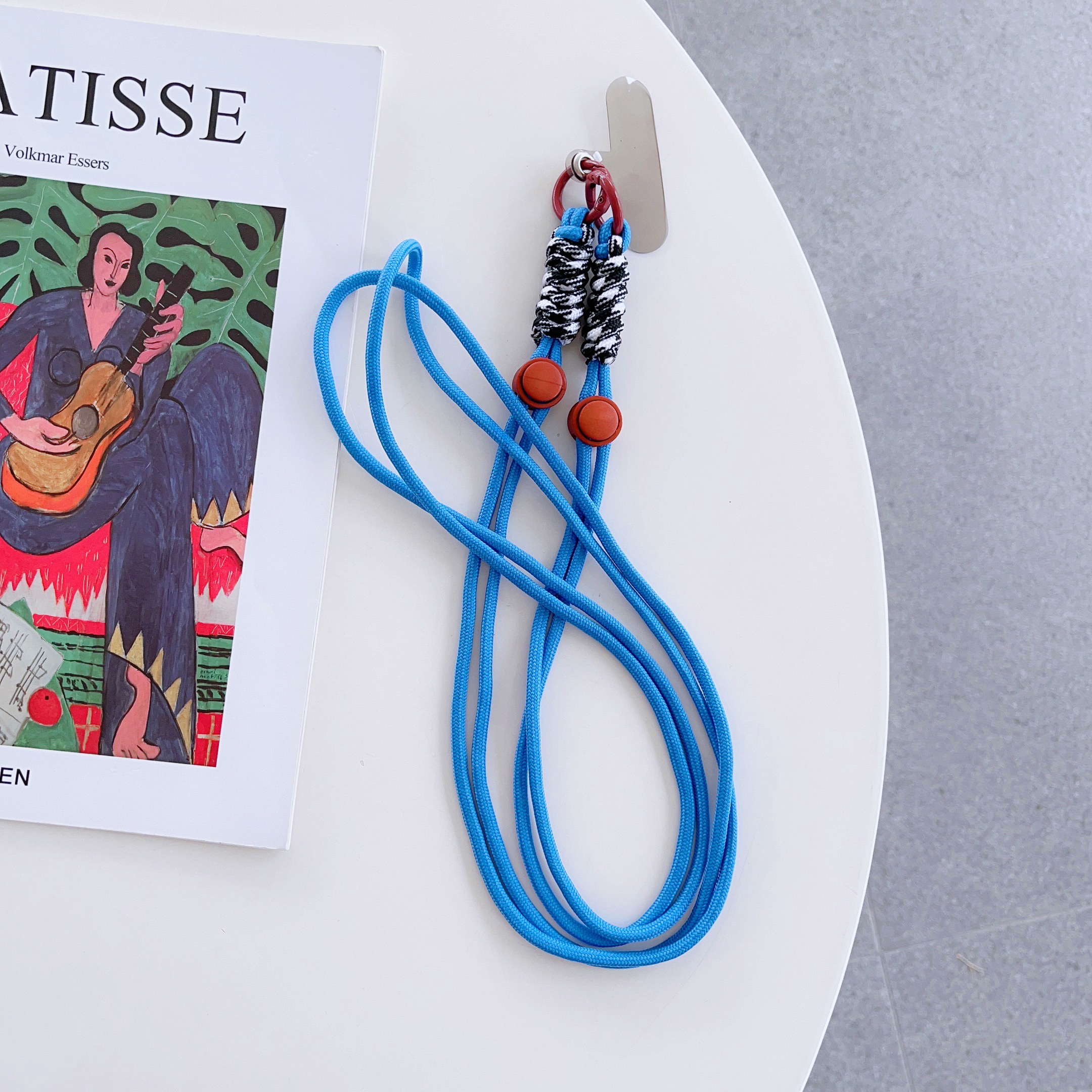 Cordón para teléfono móvil, cuerda cruzada para teléfono móvil, cuerda cruzada para bolso de mujer, cuerda antipérdida multiusos, nueva: Negro de piano