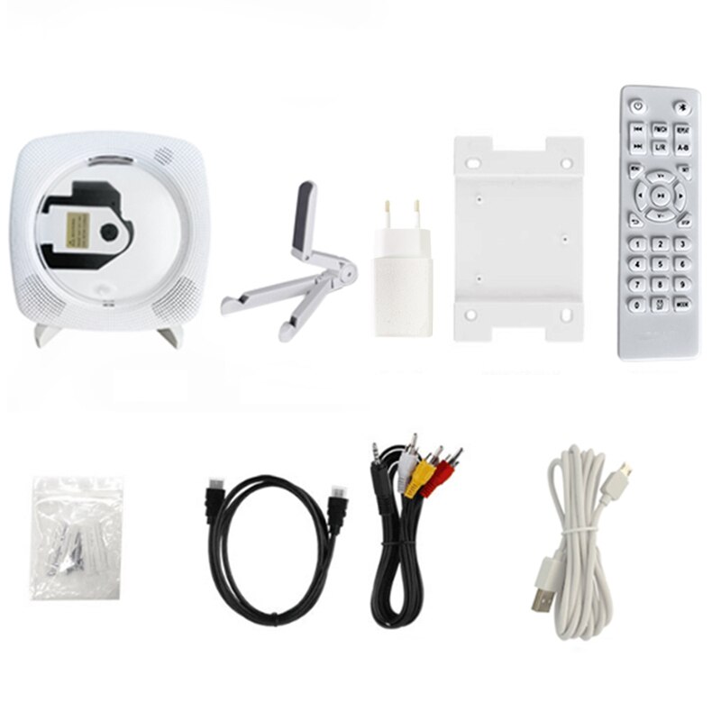 Portable CD Player Wall Mountable DVD Player FM Radio with Bluetooth and Remote Control Built-in HiFi Speakers: EU