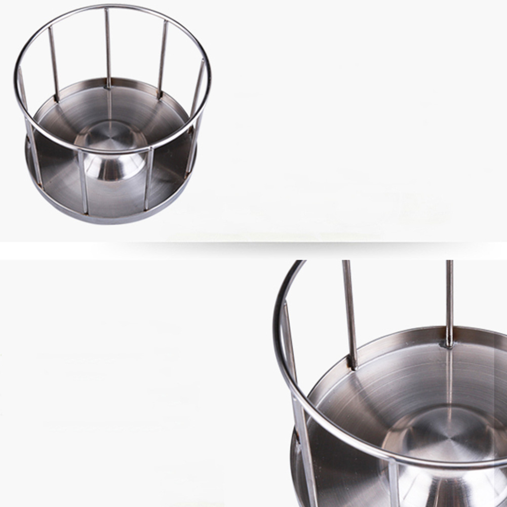 Water Tray Stainless Steel Tortoise Feeding Bowl Round Easy Clean Turtle Outdoor Food Dish Dispenser Pet Supplies Basin Home