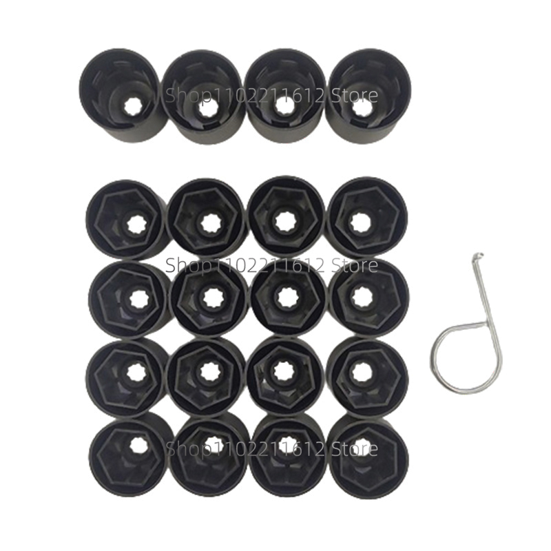 Couvercle de boulon d'écrou de roue de voiture, pour VW Scirocco Tiguan Golf MK7 GTI Passat B5 Skoda Hub jantes vis bouchons goujons décoration: Black