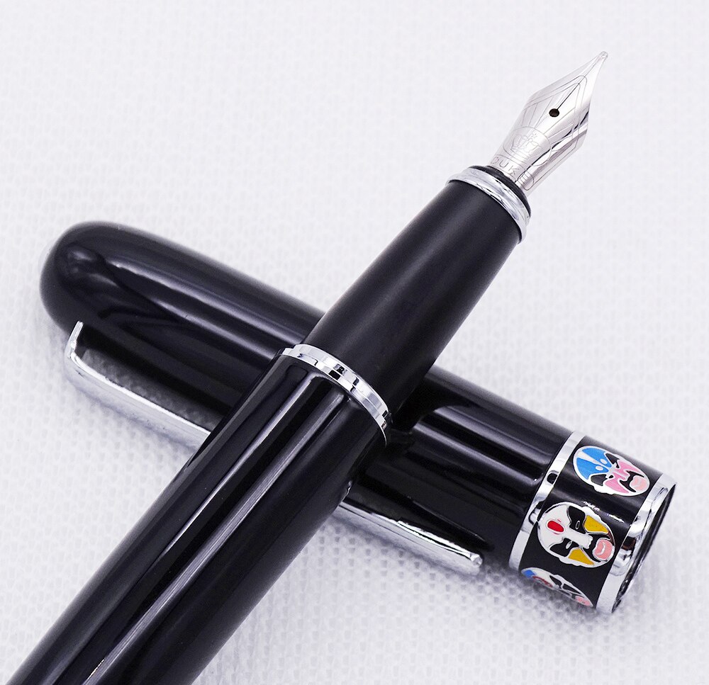 Duke 805 Fountain Pen Beijing Opera Rhythm Pattern , Unique Writing Pen Office Business Supplies Black