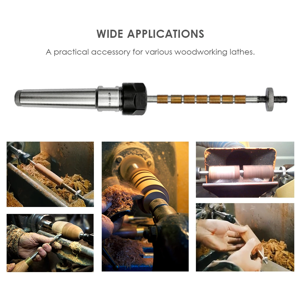 Turning Lathe Pen Mandrel Collet Mandrel Set Woodworking Tools Machine Revolving Centre Wood Turning Ballpoint Clamp DIY Pen