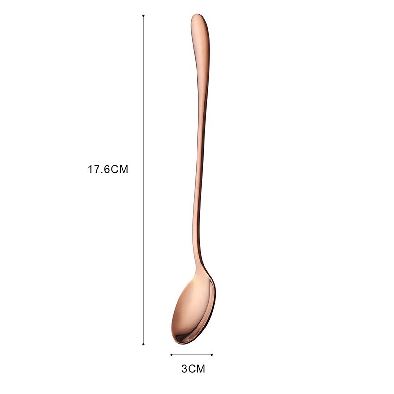 Colorful stainless steel dinner spoons, metal laddle long handle soup spoon, cooking, kitchen table spoon, soup scoop, dinner: Red Round