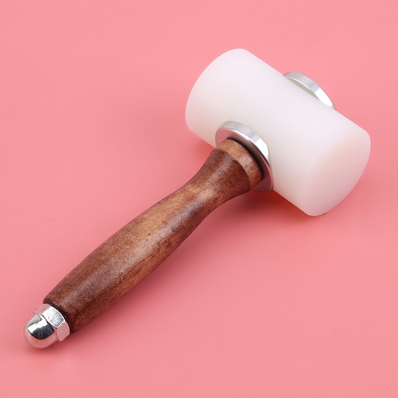 Handheld Leather Carving Hammer Cowhide Punch Cutting DIY Craft Nylon Hammer Tool Wood Handle Leathercraft Carving: Default Title