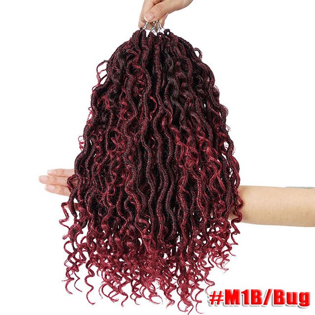 River Locs Crochet Braids Ombre Synthetic Braiding Hair Bohemian locks Crochet Goddess Locs Hair Extensions: TBUG