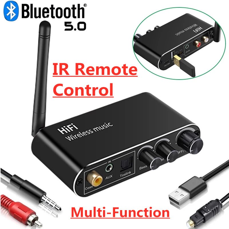 Digitaal Naar Analoog Audio Dac Converter Glasvezel Coaxiale Naar 3.5Mm Aux Rca Versterker Car Kit Speaker U Disk bluetooth Ontvanger