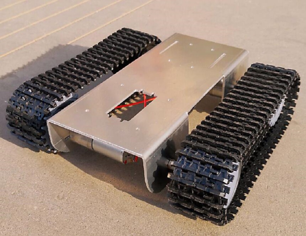 Smart robot tank chassis sporet bil larve med 2 stk 12v motor til arduino 51 hindbær pi diy projektdele