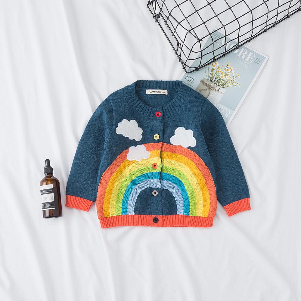 Pull enfant cardigan manteau pull arc en ciel enfant chemise bébé