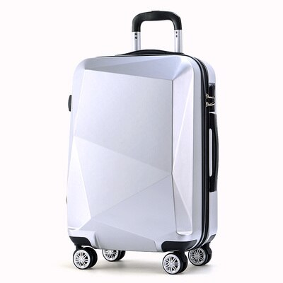 20"22"24"26"Travel Spinner Rolling Luggage Three-dimensional Women Suitcase Mirror Suitcase чехол на чемодан 캐리어: Silvery / 26"