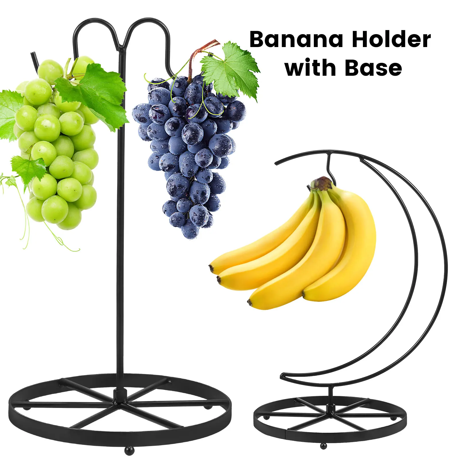 Estante de almacenamiento de plátano, soporte estable para plátano con gancho, colgador de Metal a prueba de herrumbre, soporte multifuncional para frutas, accesorios de cocina para el hogar