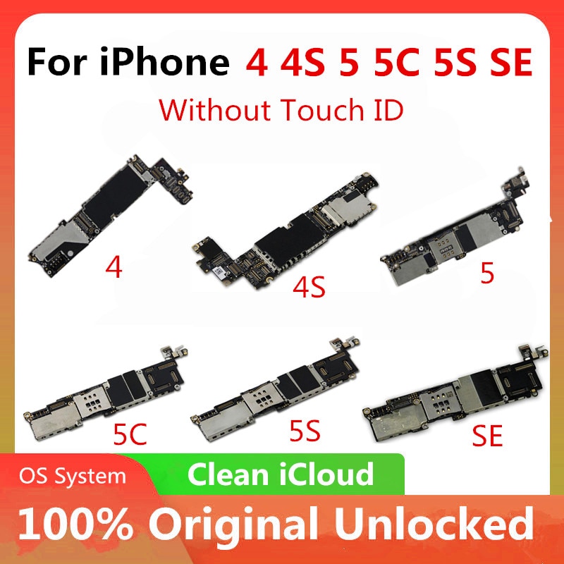 Originele Voor Iphone 4 4S 5 5C 5S 7P Moederbord Factory Unlocked Voor Iphone Moederbord met Volledige Chips Gratis Icloud