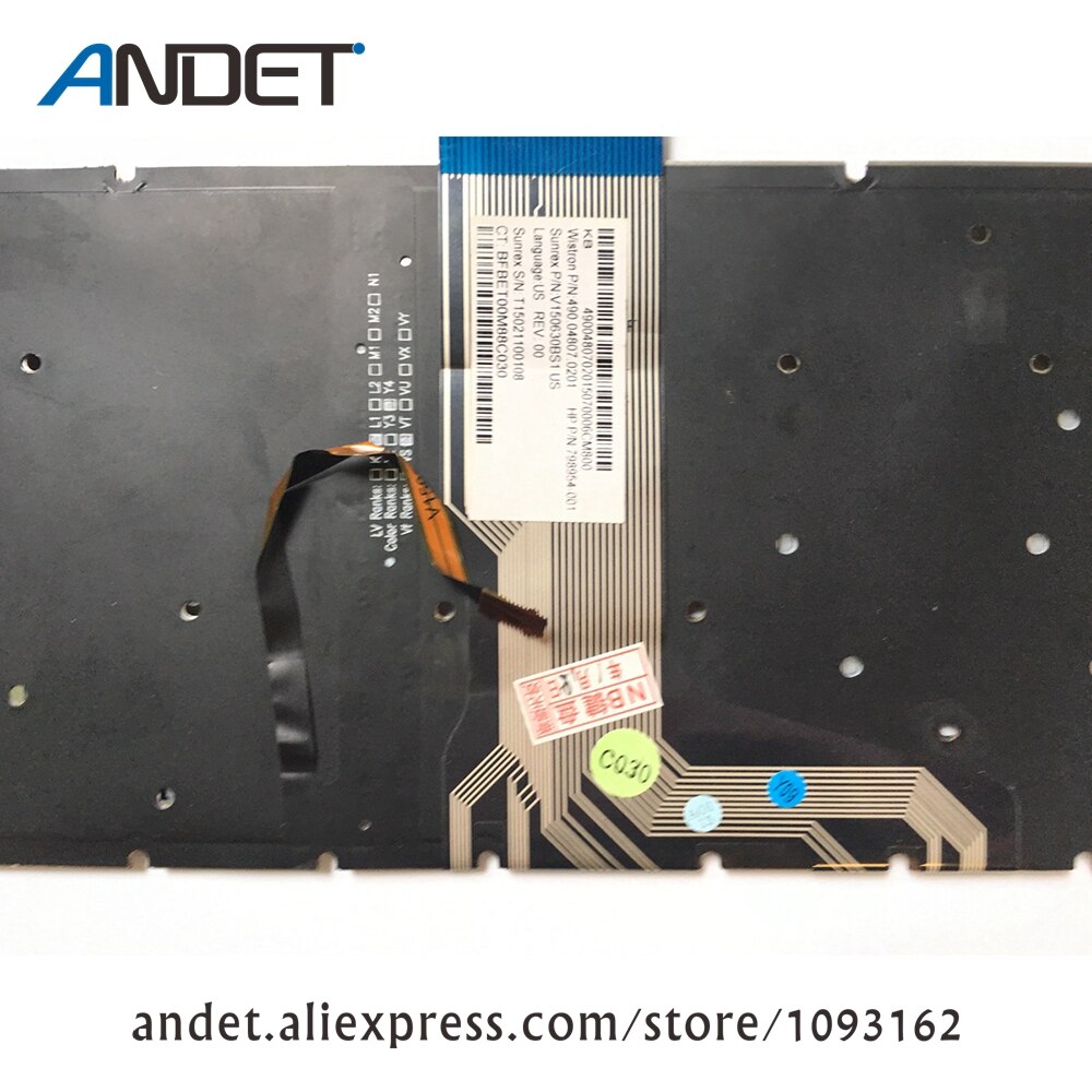 Teclado americano con retroiluminación plateada, 95 Original para HP ENVY X360 15-U 15-U000 15-u002xx 15-u010dx 15-u011dx