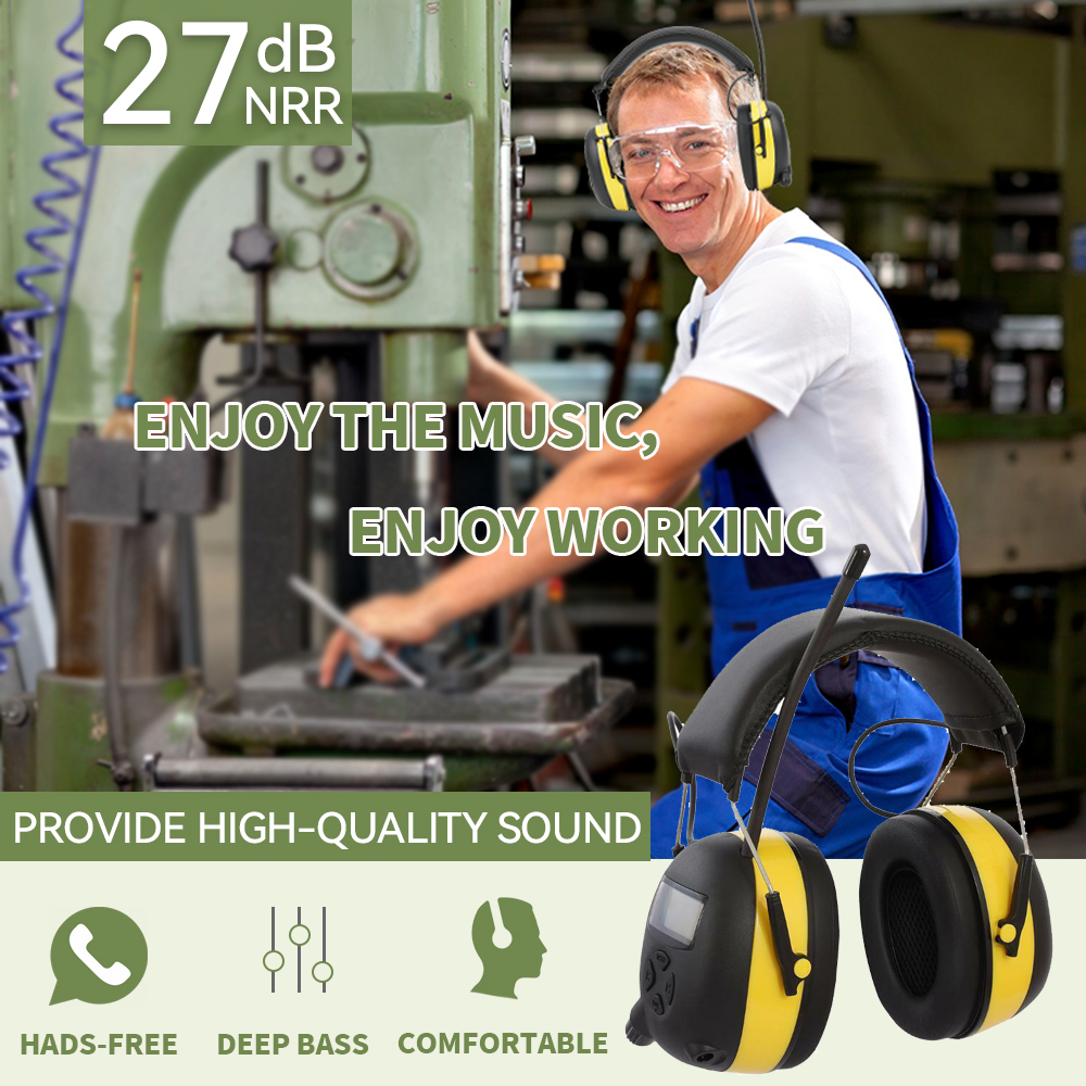 ARMNEXT R10 casque de Protection auditive Radio casque 27dB NRR réduction du bruit cache-oreilles de sécurité pour les travaux de tonte