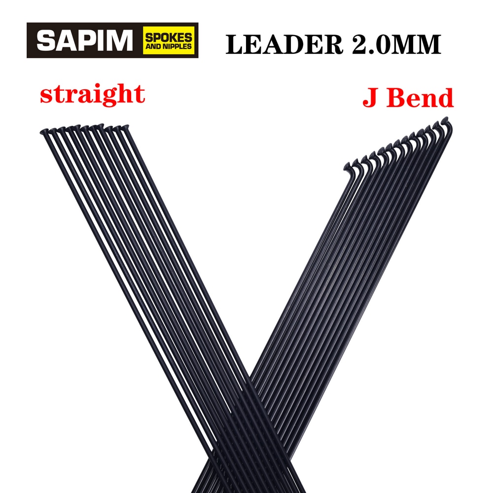 Bicycle Spokes SAPIM leader Champion 2.0 mm spoke straight J-bend black Nipple wheelset spoke MTB Road