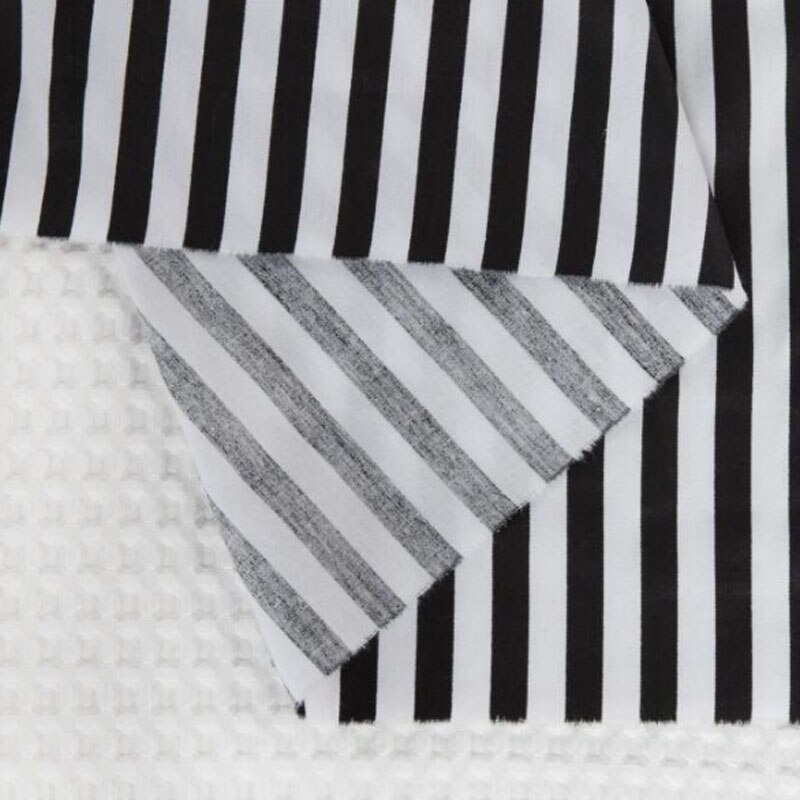 160CM*50CM cotton navy blue red green yellow pink black wide stripe fabric for DIY bedding apparel patchwork fabric decoration: Black