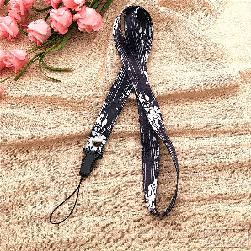 Cordón de flores, correa de cuello para llaves, tarjeta de identificación, correas de teléfono móvil para Huawei sujección de insignia y USB, cordón de cuerda para colgar DIY: R1