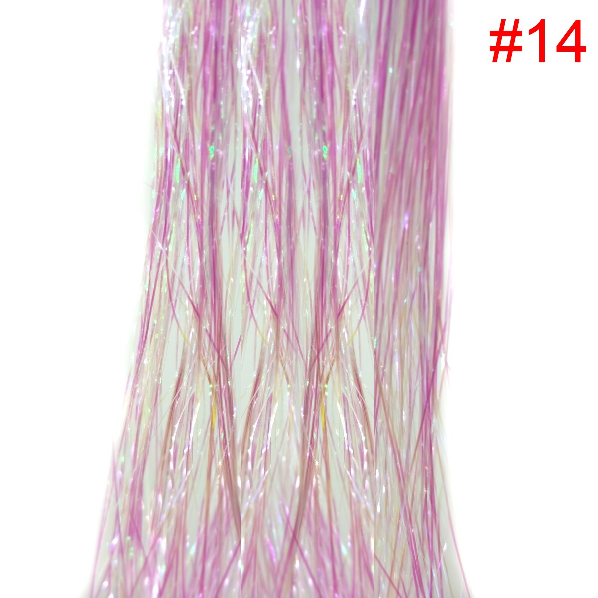 1PC Glitter Shiny Strands Hair Tinsel Dazzles Synthetic Hair Extensions Sparkle Women Accessories Threads For Hair Braids 90cm: 1pc color14