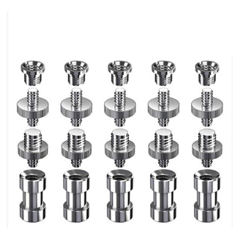 20 Pcs vite per fotocamera da 1/4 pollici e convertitore viti filettate adattatore per fotocamera montaggio da 1/4 a 3/8 pollici Set treppiede monopiede per fotocamera