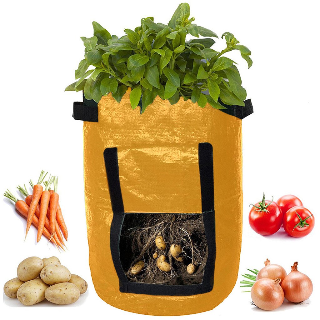 Aardappel Groeien Container Bag Diy Planter Pe Doek Planten Plantaardige Tuinieren Plantaardige Pot Planten Grow Bag Tuin Gereedschap: Yellow 30X35CM