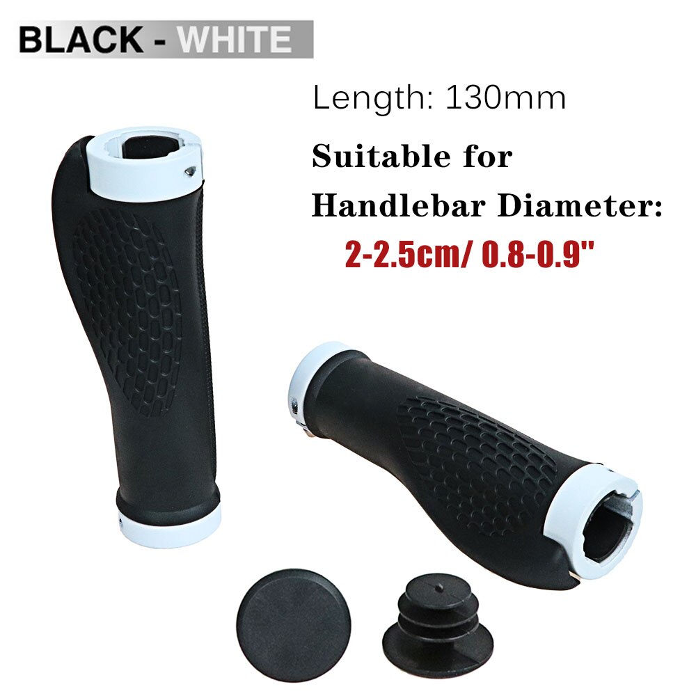 Guidão de bicicleta mtb, peças de guidão de liga de alumínio anti-derrapante e de borracha de 2.2cm para mountain road mbx preto azul vermelho: Black-White