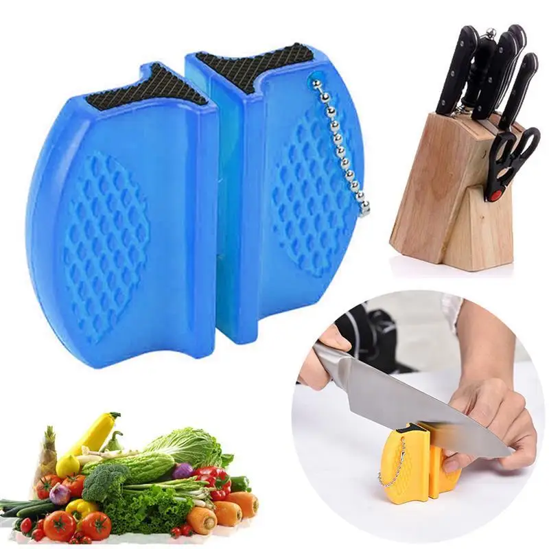 NEUE Mini Keramik Stange Messer Spitzer Zweistufige Wolfram Tragbare Schmetterling Typ Schleifstein Spitzer Schärfen Messer Stein: Blau