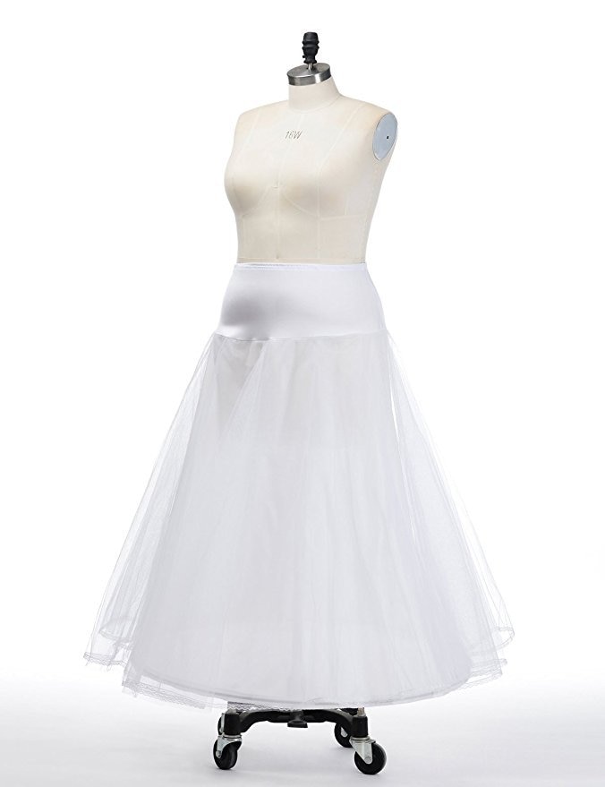 Mariée 1 cerceau jupon Long A Type Tulle jupes femmes sous-jupe pour robe de mariée Lolita