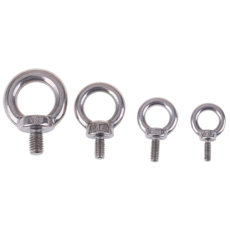 M5 de acero inoxidable M4 M6 M8 304, 1 unidad, tornillos de ojo de elevación marino, anillo ojal para perno ocular,