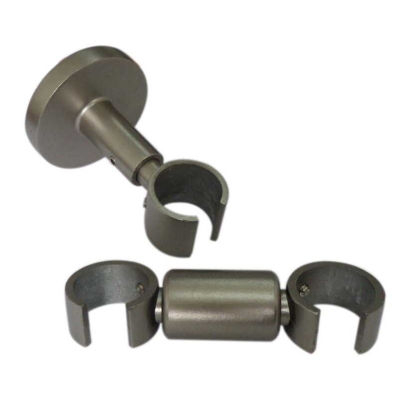 2 stk  d20mm gardinstang dekorativt loftbeslag 1+2 lfg  , 6cm ,  gardintilbehør beslag til vinduesdekoration: Satinsølv