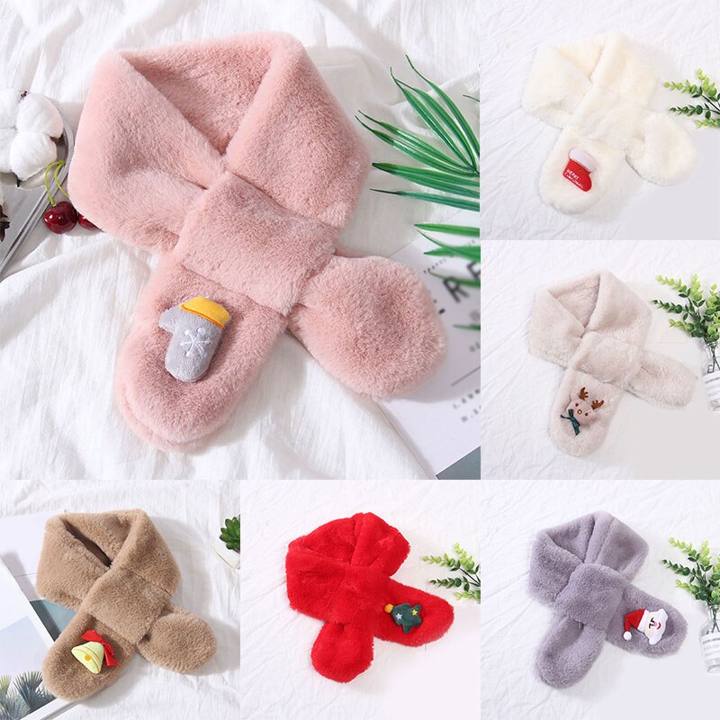 Carftoon Children Scarf Autumn Winter Keep Warm Plush Kids Neckerchief Child Kids Fur Scarf