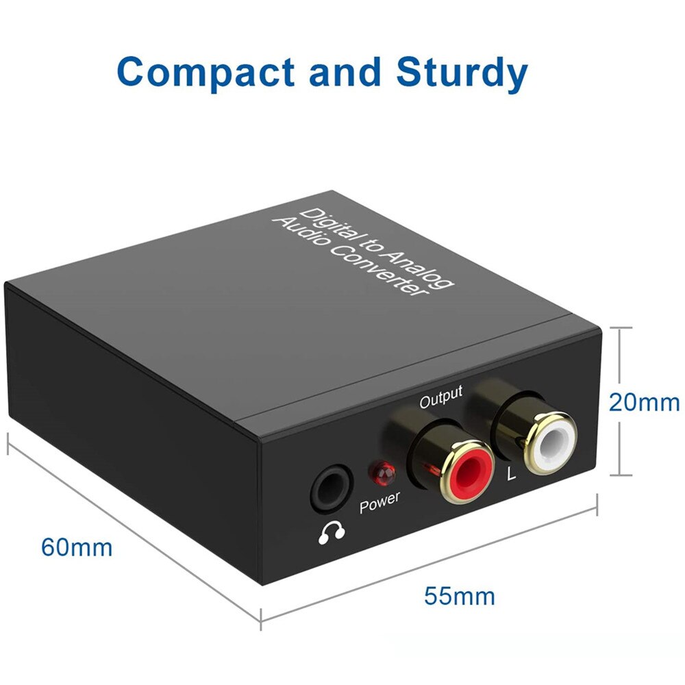 Prozor dac digital to analog converter optical coaxial fiber spdif to rca 3,5mm jack audio adapter with optical cable adapter