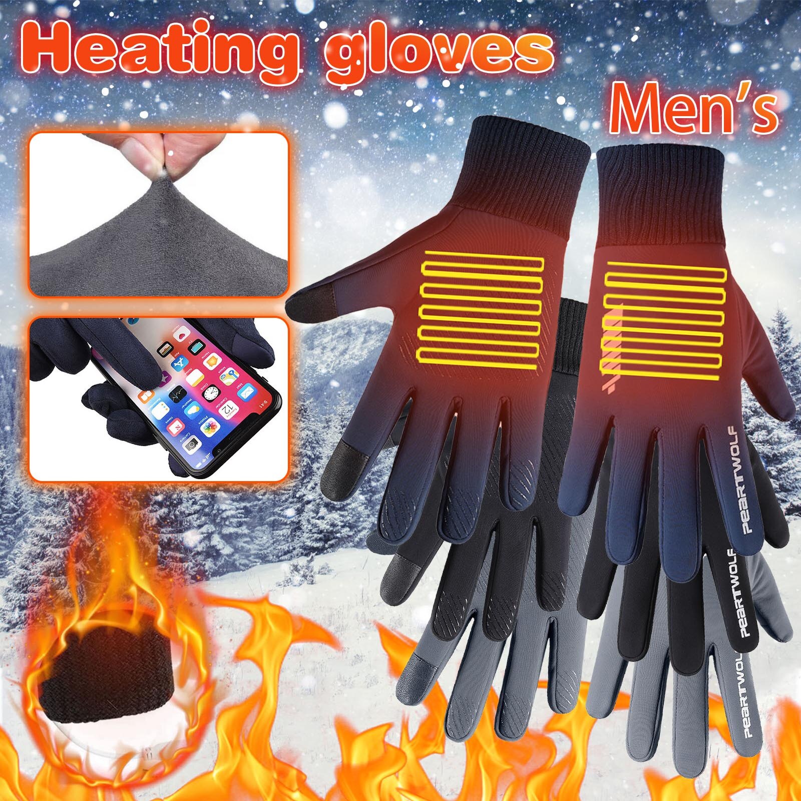 Winter Warm Fietsen Handschoenen Touchscreen Handschoenen Winddicht Handschoenen Voor Mannen Ademende Mannelijke Motorrijden Handschoenen # C